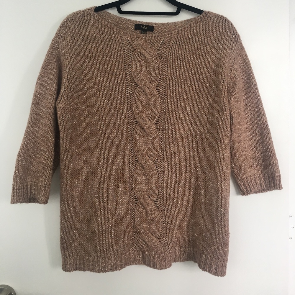 1.2.3 Antique pink cable knit sweater